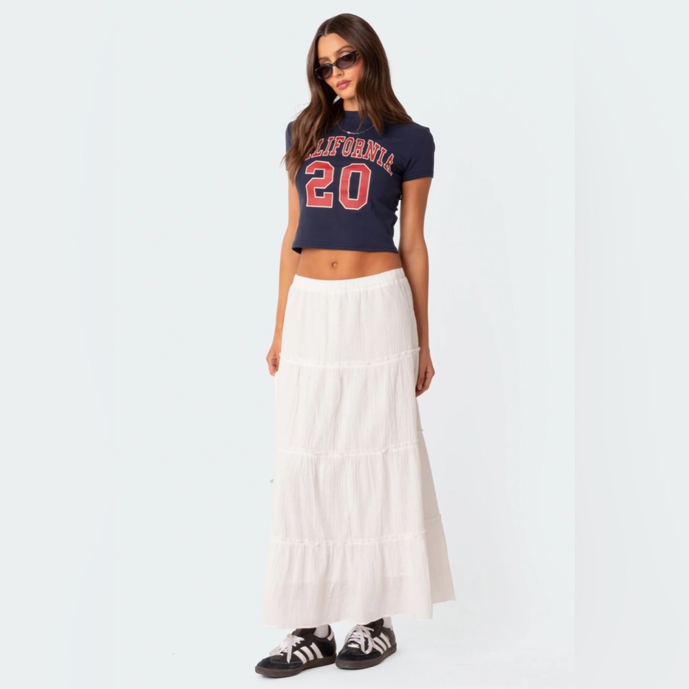 Edikted Charlotte Tiered maxi-skirt- size large